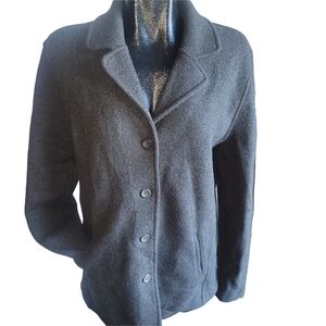Deane & White Button-Up Wool Coat In Dark Gray M